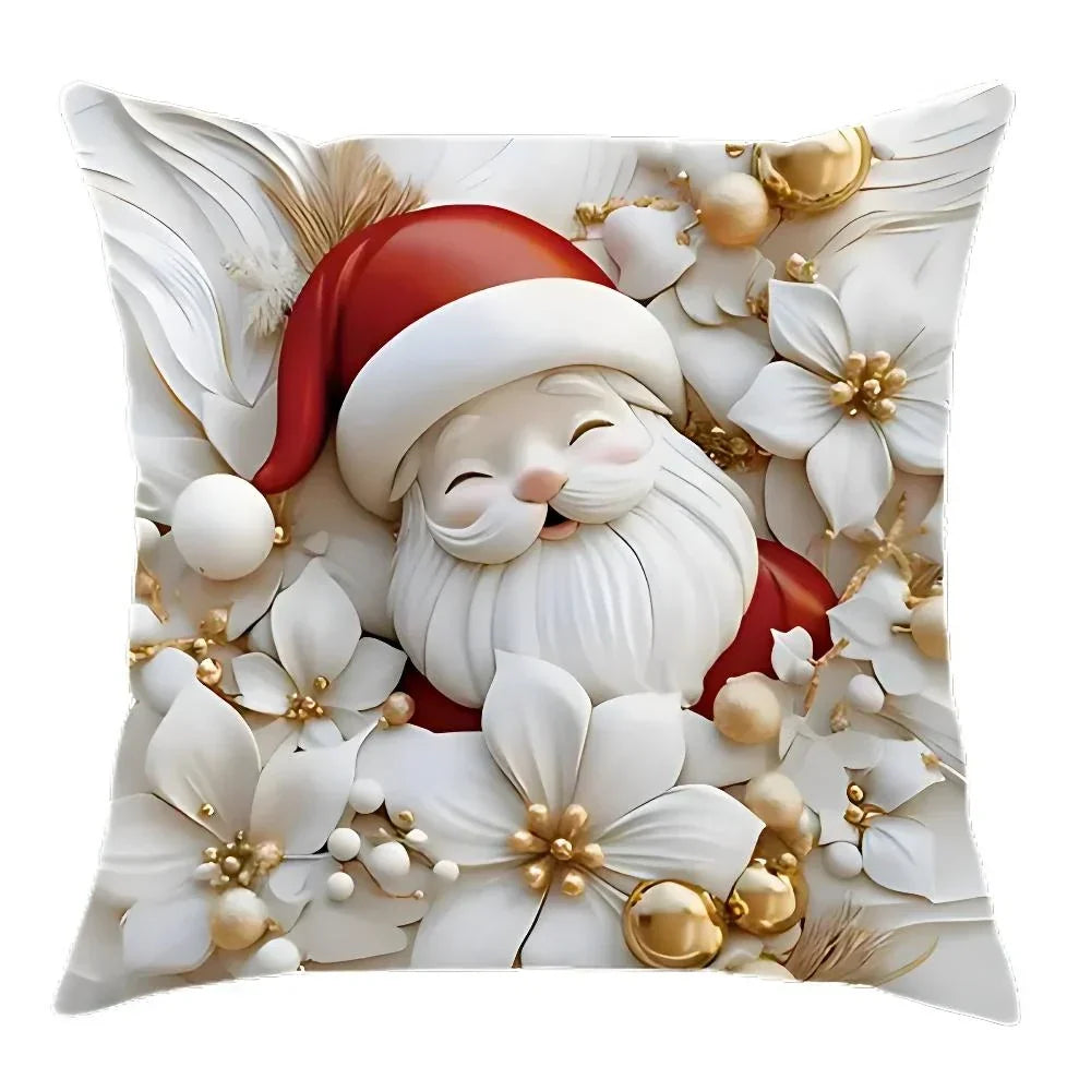 Christmas Pillow Covers Set of 4 with 3D Printed Designs and Hidden Zippers - Image 6