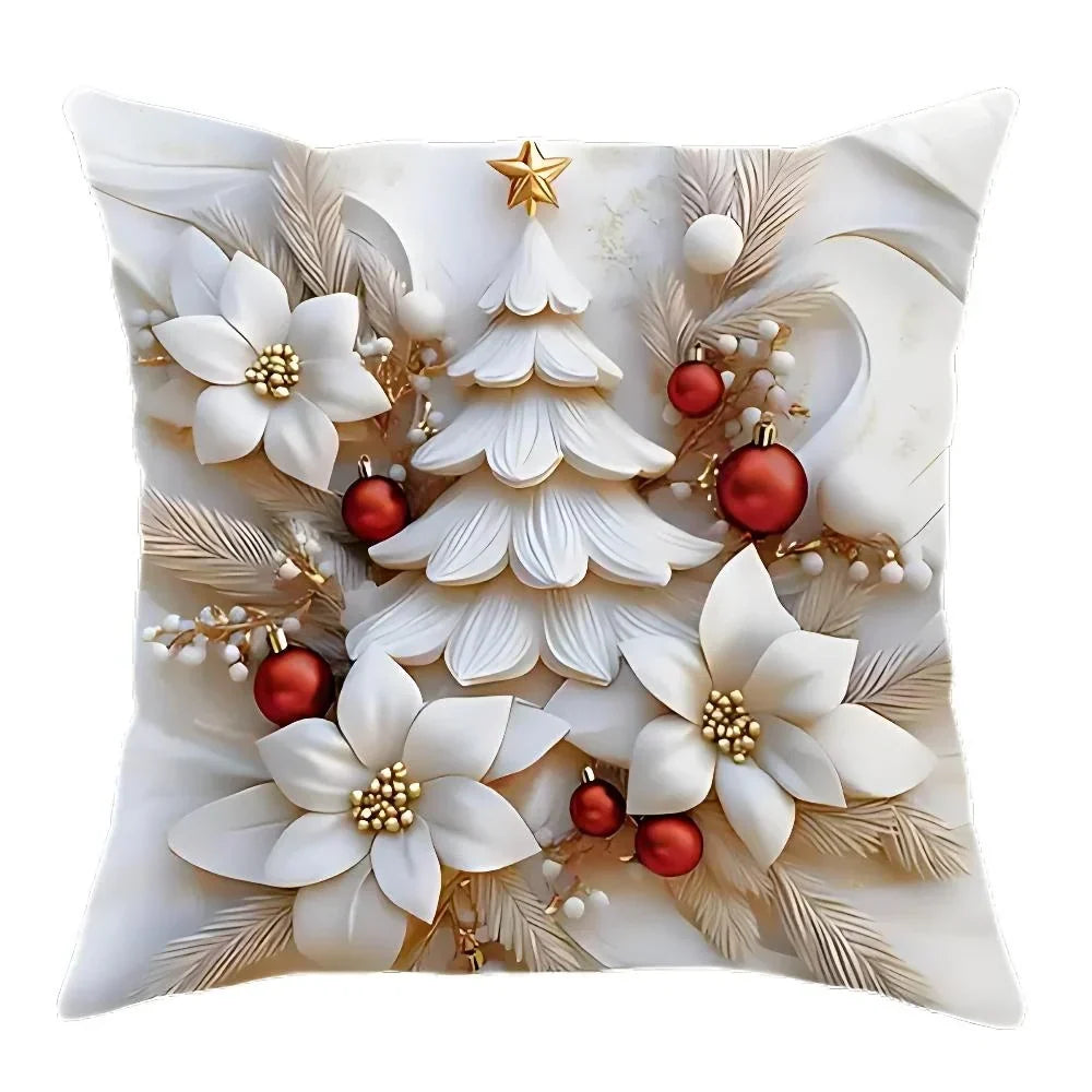 Christmas Pillow Covers Set of 4 with 3D Printed Designs and Hidden Zippers - Image 7