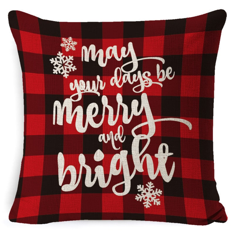Christmas Pillow Covers with Linen-Look Festive Decorative Accent Design 18x18 Inch Square Throw - Image 10
