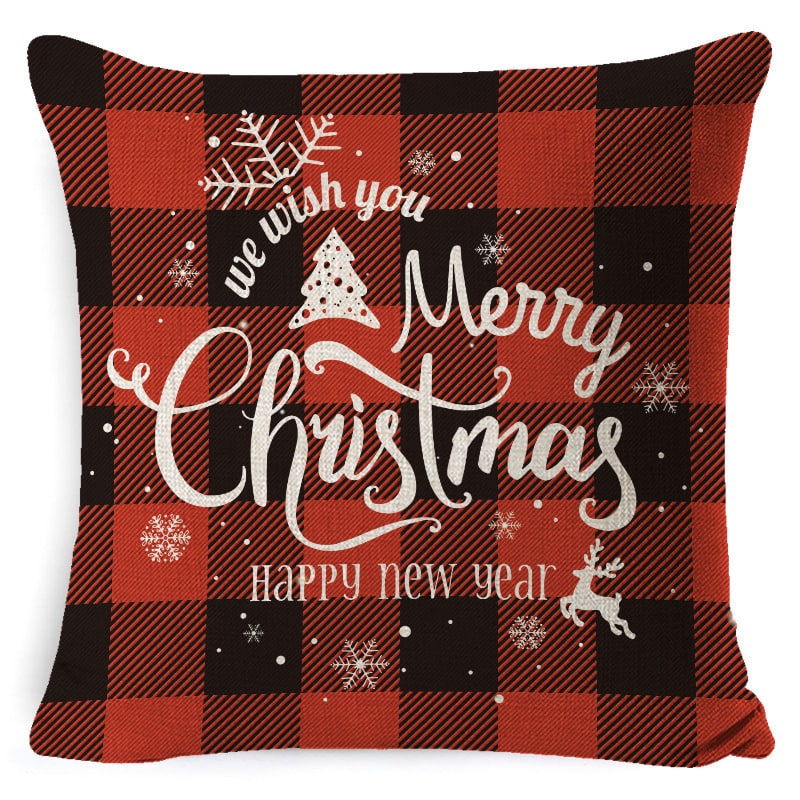 Christmas Pillow Covers with Linen-Look Festive Decorative Accent Design 18x18 Inch Square Throw - Image 12