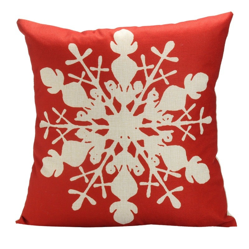 Christmas Pillow Covers with Linen-Look Festive Decorative Accent Design 18x18 Inch Square Throw - Image 14