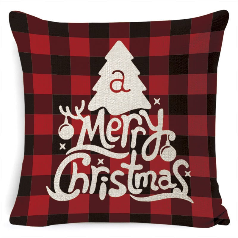 Christmas Pillow Covers with Linen-Look Festive Decorative Accent Design 18x18 Inch Square Throw - Image 15