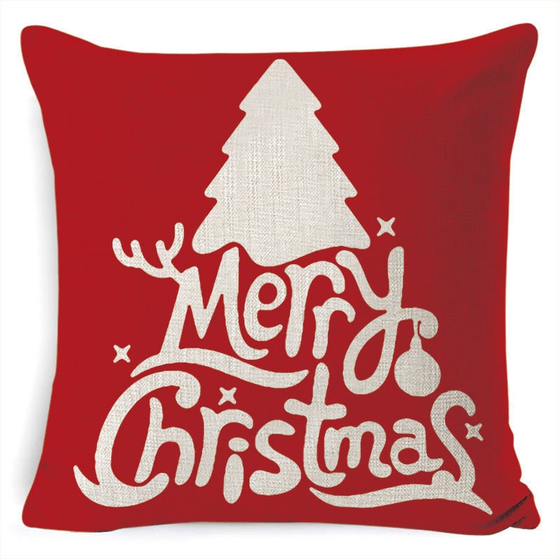 Christmas Pillow Covers with Linen-Look Festive Decorative Accent Design 18x18 Inch Square Throw - Image 17