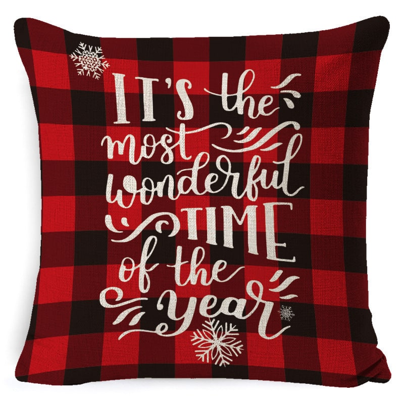 Christmas Pillow Covers with Linen-Look Festive Decorative Accent Design 18x18 Inch Square Throw - Image 18