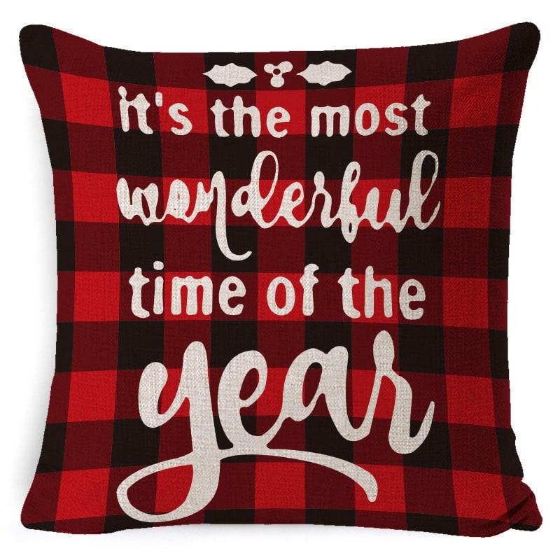 Christmas Pillow Covers with Linen-Look Festive Decorative Accent Design 18x18 Inch Square Throw - Image 19