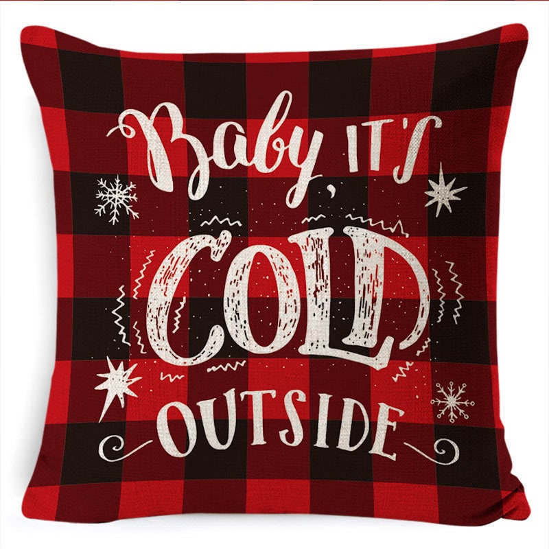 Christmas Pillow Covers with Linen-Look Festive Decorative Accent Design 18x18 Inch Square Throw - Image 20
