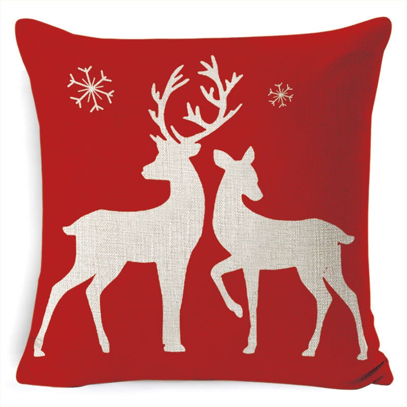 Christmas Pillow Covers with Linen-Look Festive Decorative Accent Design 18x18 Inch Square Throw - Image 22