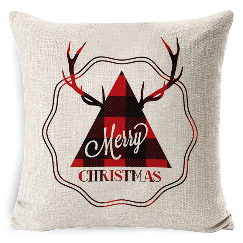 Christmas Pillow Covers with Linen-Look Festive Decorative Accent Design 18x18 Inch Square Throw - Image 24