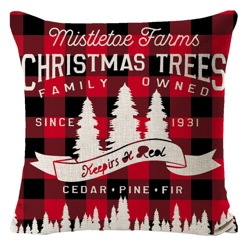 Christmas Pillow Covers with Linen-Look Festive Decorative Accent Design 18x18 Inch Square Throw - Image 29