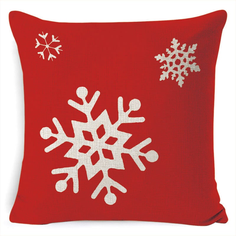 Christmas Pillow Covers with Linen-Look Festive Decorative Accent Design 18x18 Inch Square Throw - Image 3