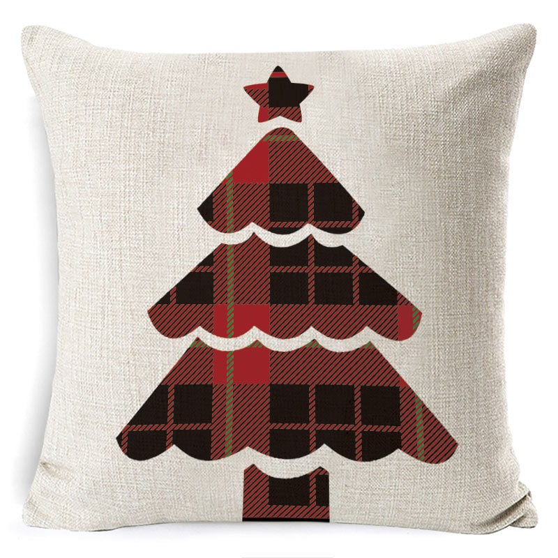 Christmas Pillow Covers with Linen-Look Festive Decorative Accent Design 18x18 Inch Square Throw - Image 30
