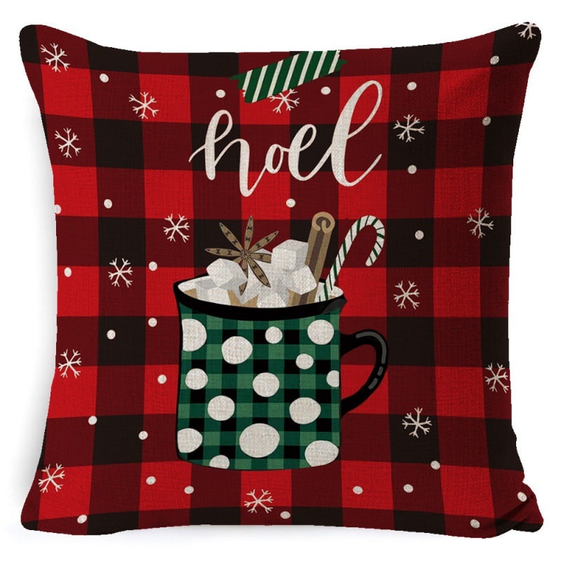 Christmas Pillow Covers with Linen-Look Festive Decorative Accent Design 18x18 Inch Square Throw - Image 31