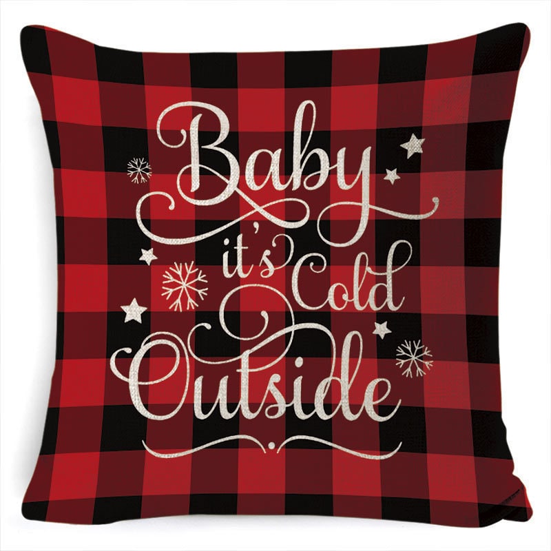 Christmas Pillow Covers with Linen-Look Festive Decorative Accent Design 18x18 Inch Square Throw - Image 33
