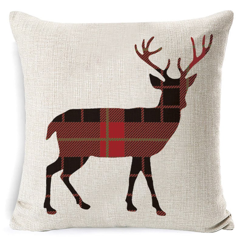Christmas Pillow Covers with Linen-Look Festive Decorative Accent Design 18x18 Inch Square Throw - Image 37