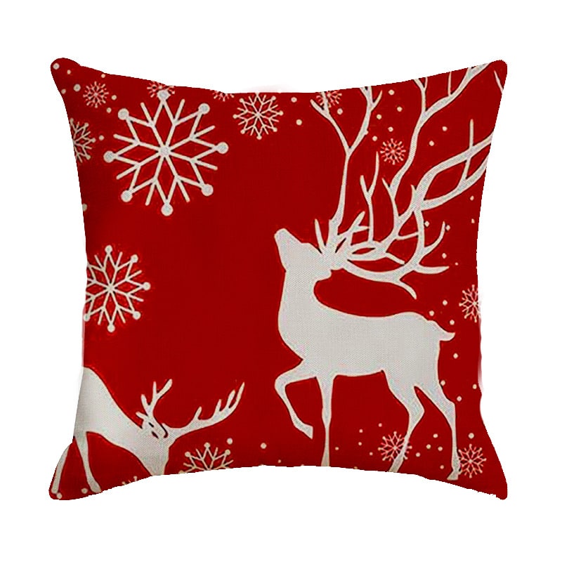 Christmas Pillow Covers with Linen-Look Festive Decorative Accent Design 18x18 Inch Square Throw - Image 38