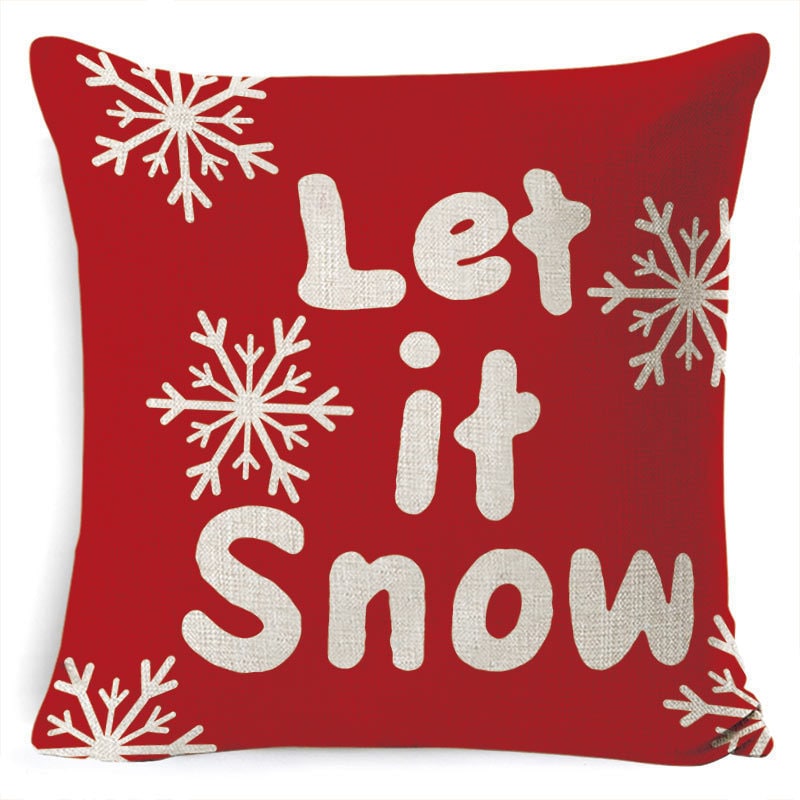 Christmas Pillow Covers with Linen-Look Festive Decorative Accent Design 18x18 Inch Square Throw - Image 39