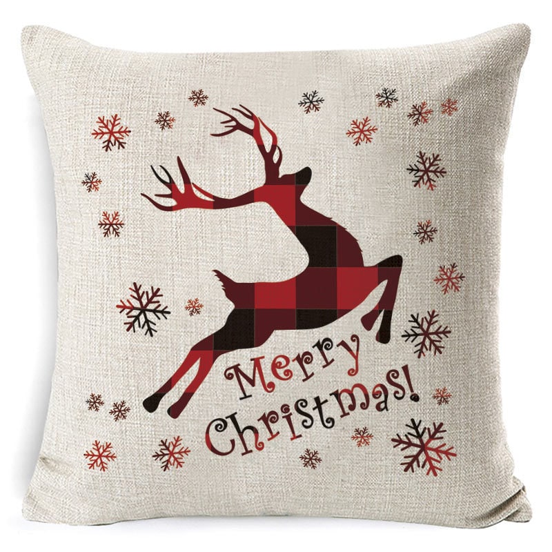 Christmas Pillow Covers with Linen-Look Festive Decorative Accent Design 18x18 Inch Square Throw - Image 40