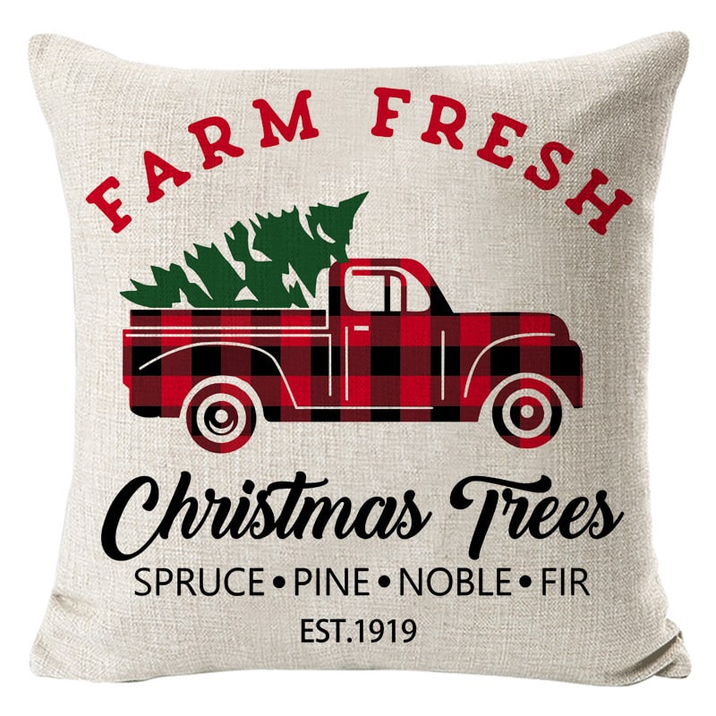 Christmas Pillow Covers with Linen-Look Festive Decorative Accent Design 18x18 Inch Square Throw - Image 41