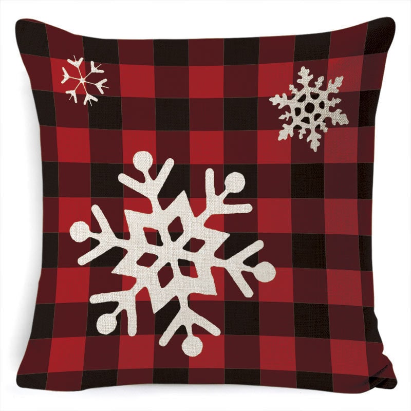 Christmas Pillow Covers with Linen-Look Festive Decorative Accent Design 18x18 Inch Square Throw - Image 42