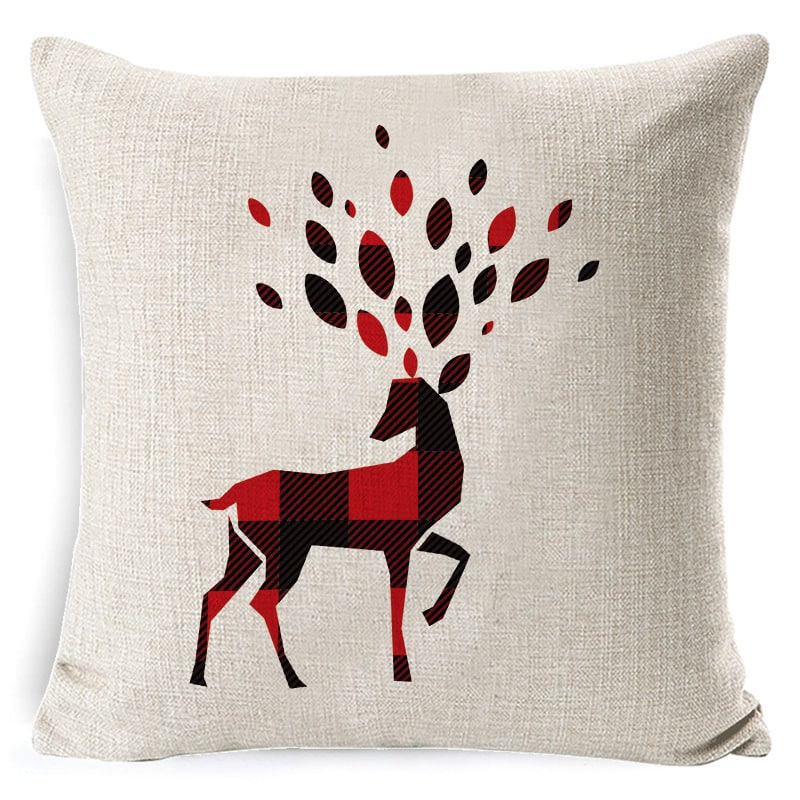 Christmas Pillow Covers with Linen-Look Festive Decorative Accent Design 18x18 Inch Square Throw - Image 5