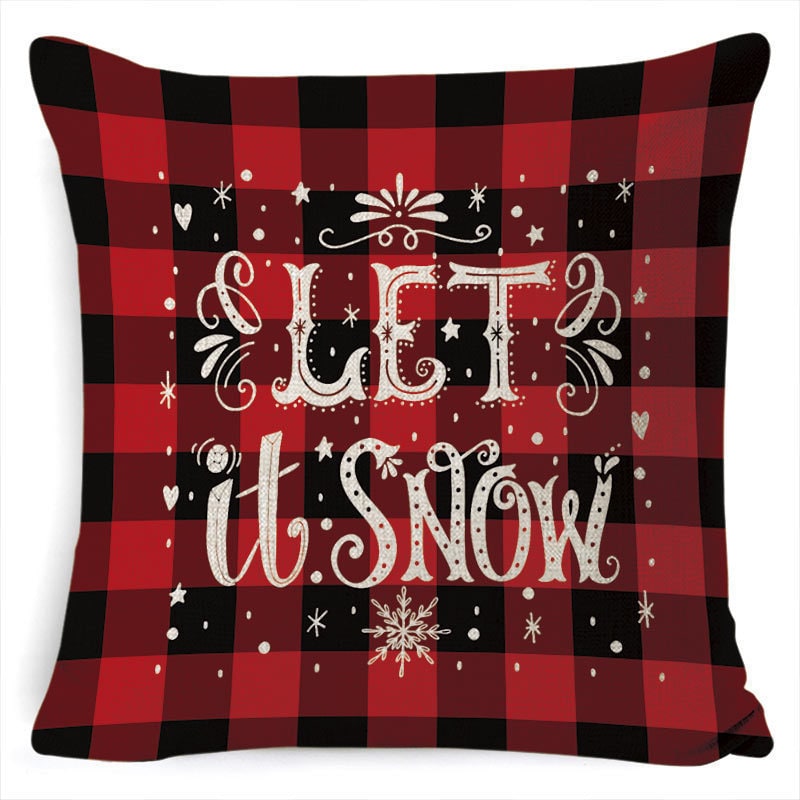 Christmas Pillow Covers with Linen-Look Festive Decorative Accent Design 18x18 Inch Square Throw - Image 6