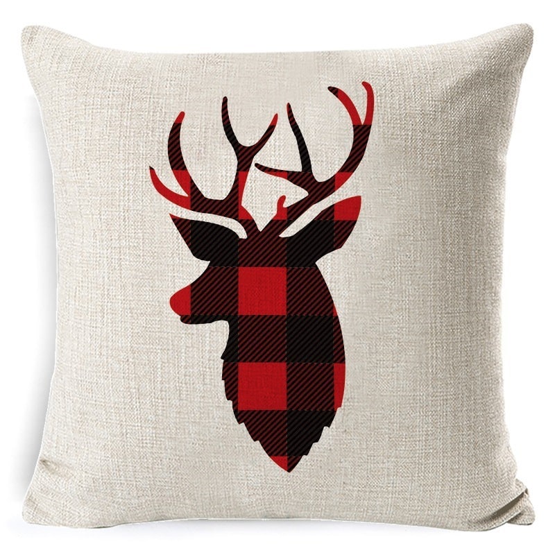 Christmas Pillow Covers with Linen-Look Festive Decorative Accent Design 18x18 Inch Square Throw - Image 8