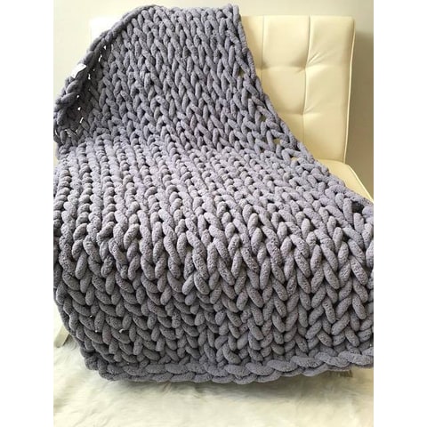 Chunky Knit Throw Blanket with Soft Chenille Yarn and Weighted Texture - Image 10