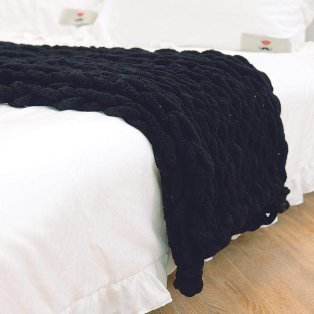 Chunky Knit Throw Blanket with Soft Chenille Yarn and Weighted Texture - Image 5