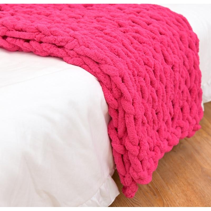 Chunky Knit Throw Blanket with Soft Chenille Yarn and Weighted Texture - Image 6