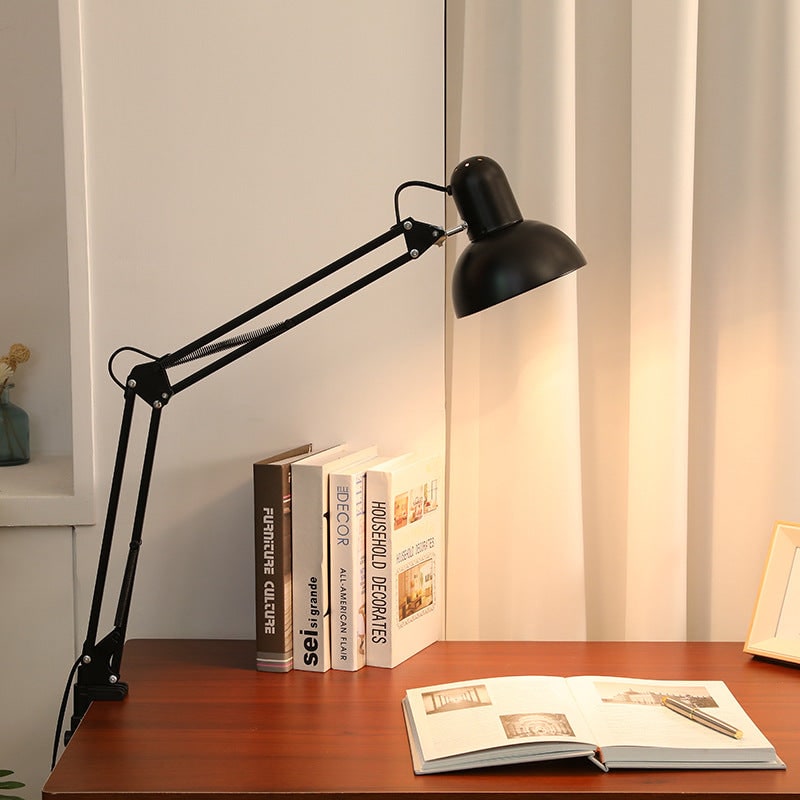 Clamp Desk Lamp with Adjustable Swing Arm and Dome Metal Shade - Image 13