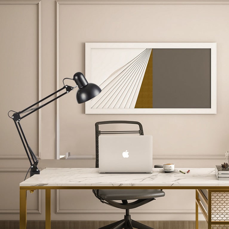 Clamp Desk Lamp with Adjustable Swing Arm and Dome Metal Shade - Image 2