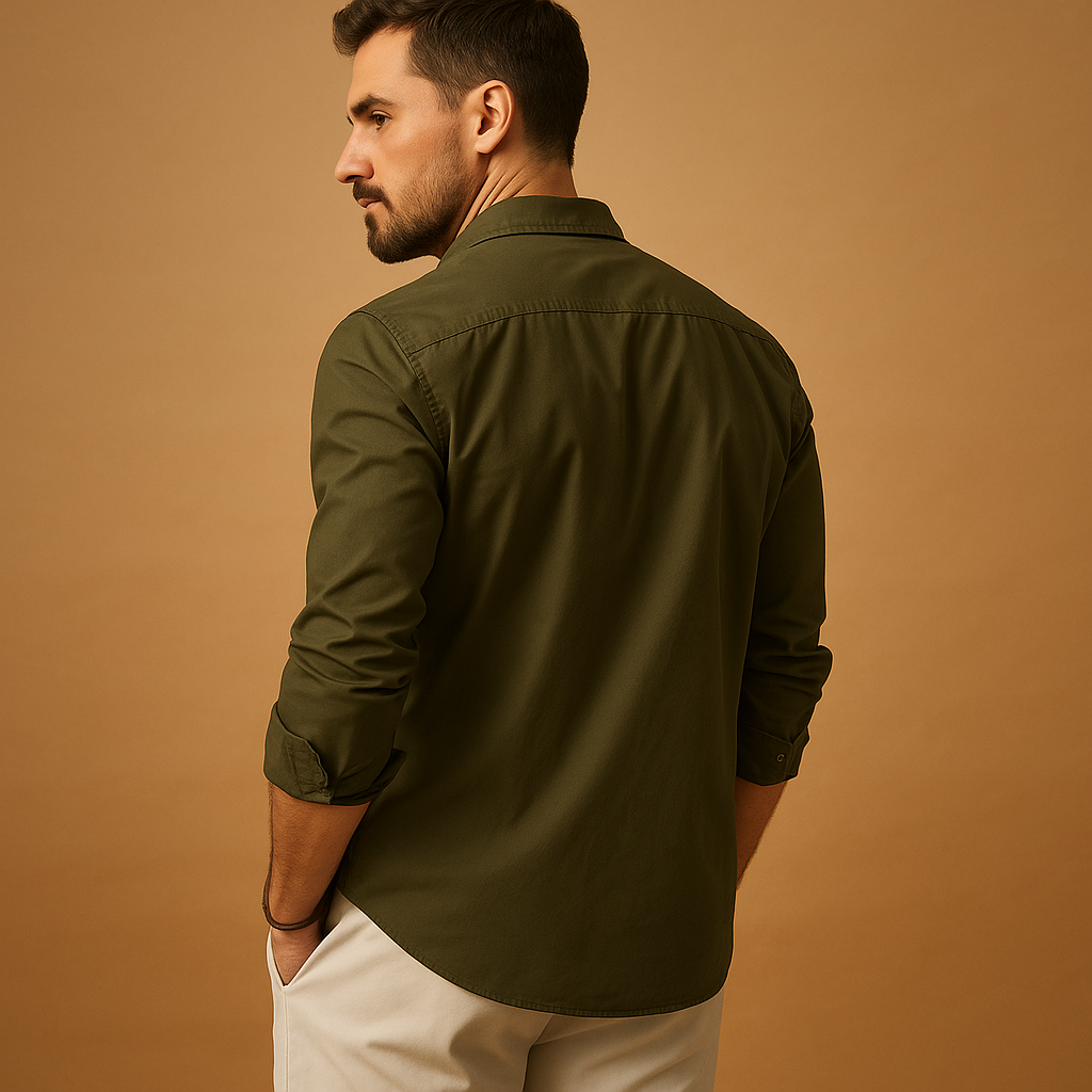 Classic versatile dress shirt for men with chest pocket and comfortable fit, ideal for work, formal occasions, and casual outfits.