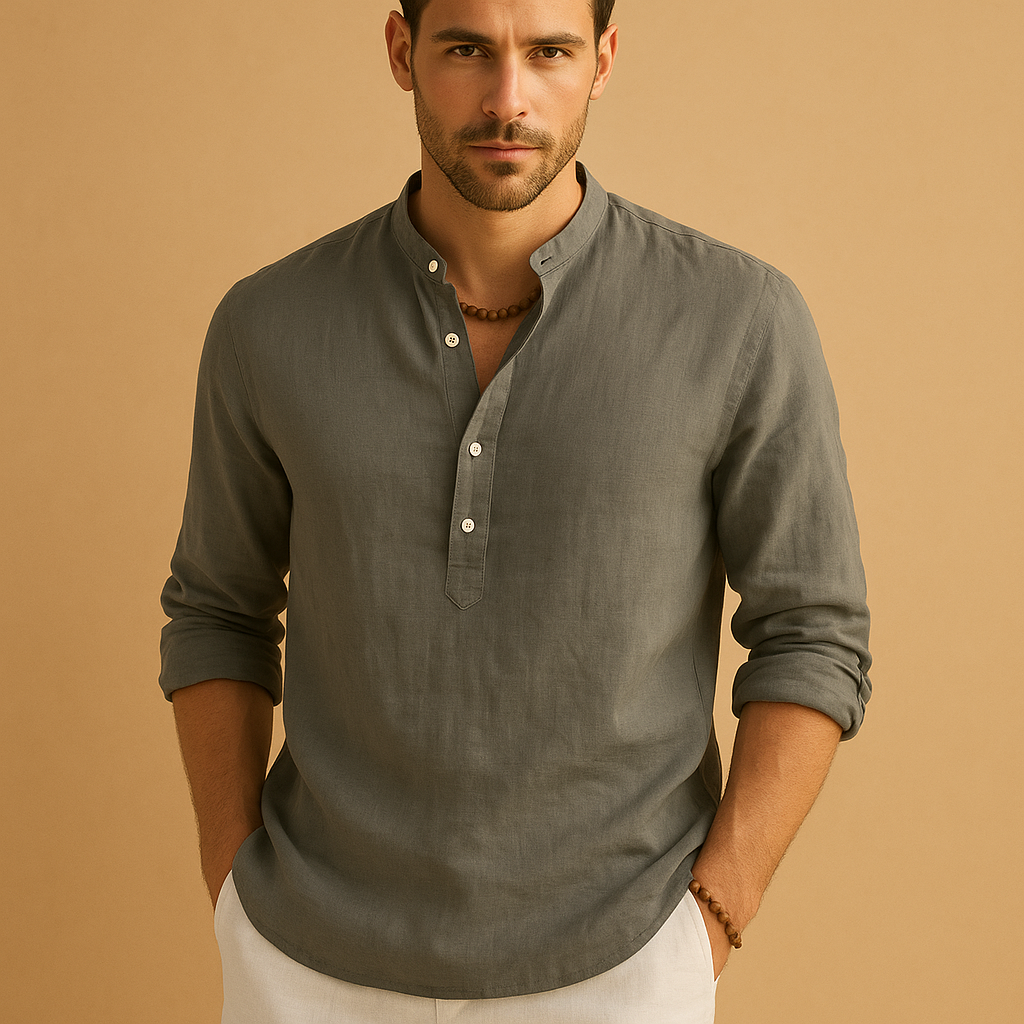 Classic versatile dress shirt for men with a breathable comfortable fit, suitable for formal occasions, office wear, and casual outfits.
