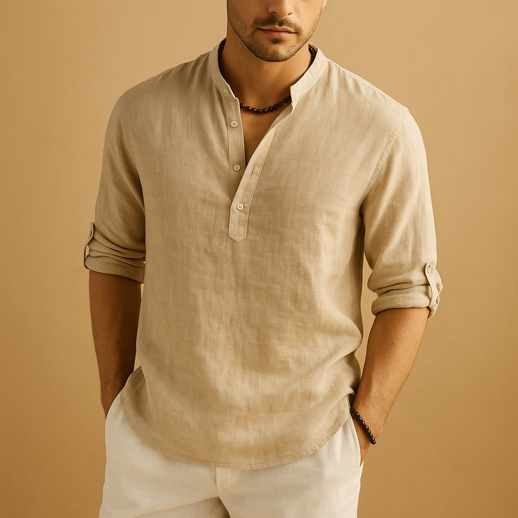 Classic versatile dress shirt for men with a breathable comfortable fit, suitable for formal occasions, office wear, and casual outfits.