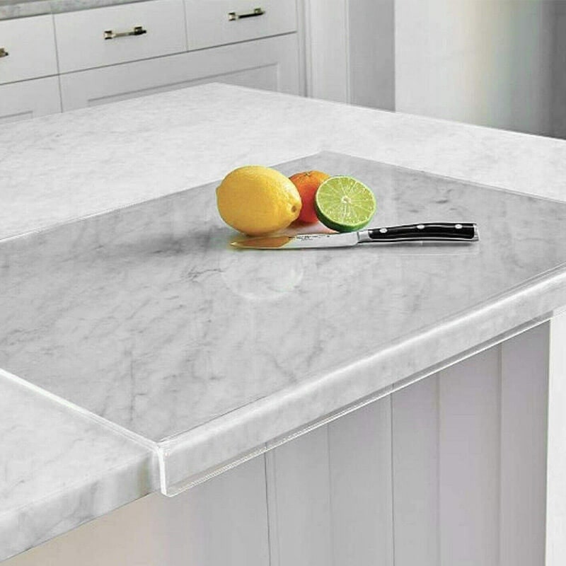 Clear Acrylic Cutting Board with Counter Lip Non-Slip Feet and Protective Edge - Image 1