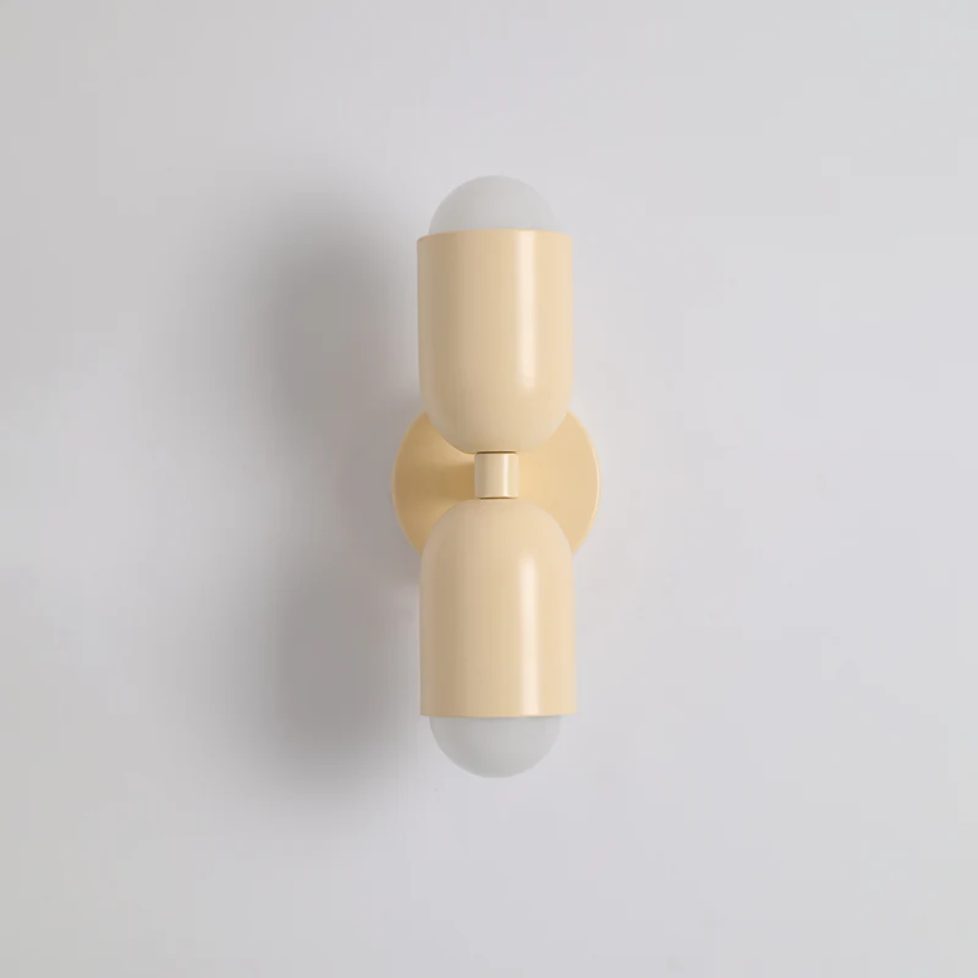 Contemporary Wall Sconce Light with Dual Up and Down LED Lighting and Color-Blocked Design - Image 1