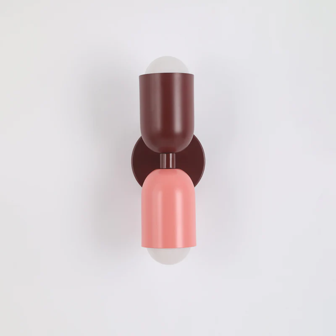 Contemporary Wall Sconce Light with Dual Up and Down LED Lighting and Color-Blocked Design - Image 2