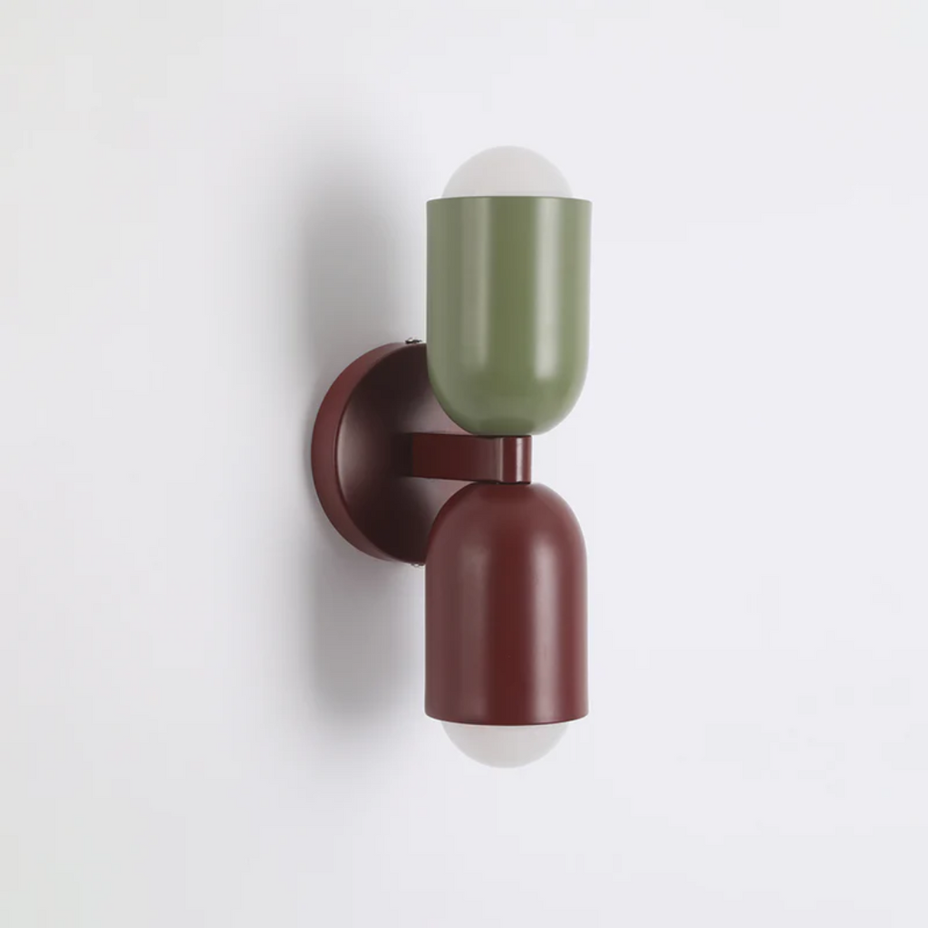 Contemporary Wall Sconce Light with Dual Up and Down LED Lighting and Color-Blocked Design - Image 3
