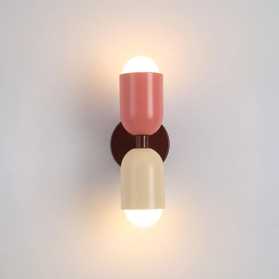 Contemporary Wall Sconce Light with Dual Up and Down LED Lighting and Color-Blocked Design - Image 4