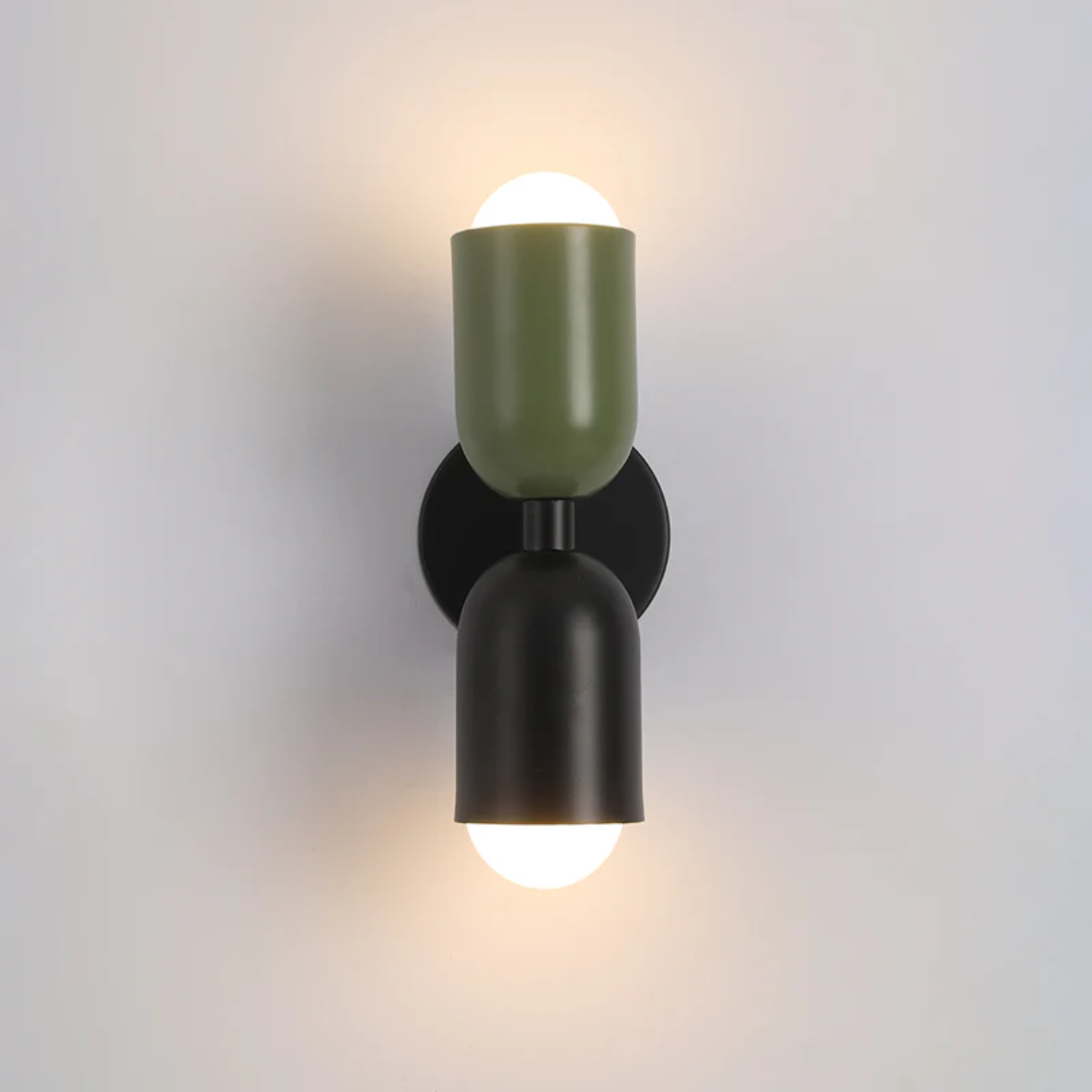 Contemporary Wall Sconce Light with Dual Up and Down LED Lighting and Color-Blocked Design - Image 6