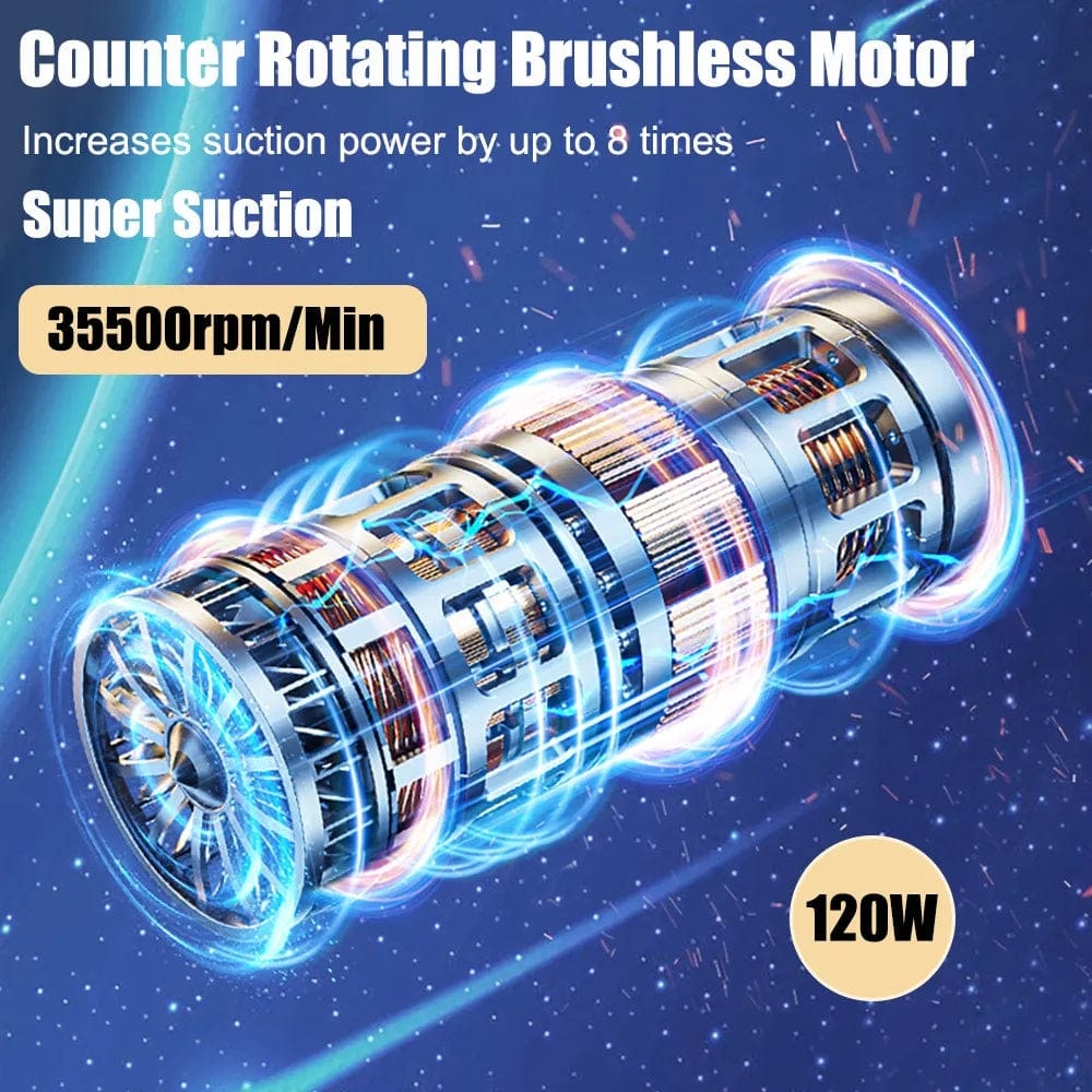 Cordless Handheld Car Vacuum Cleaner with Six Attachments and USB Charging - Image 7