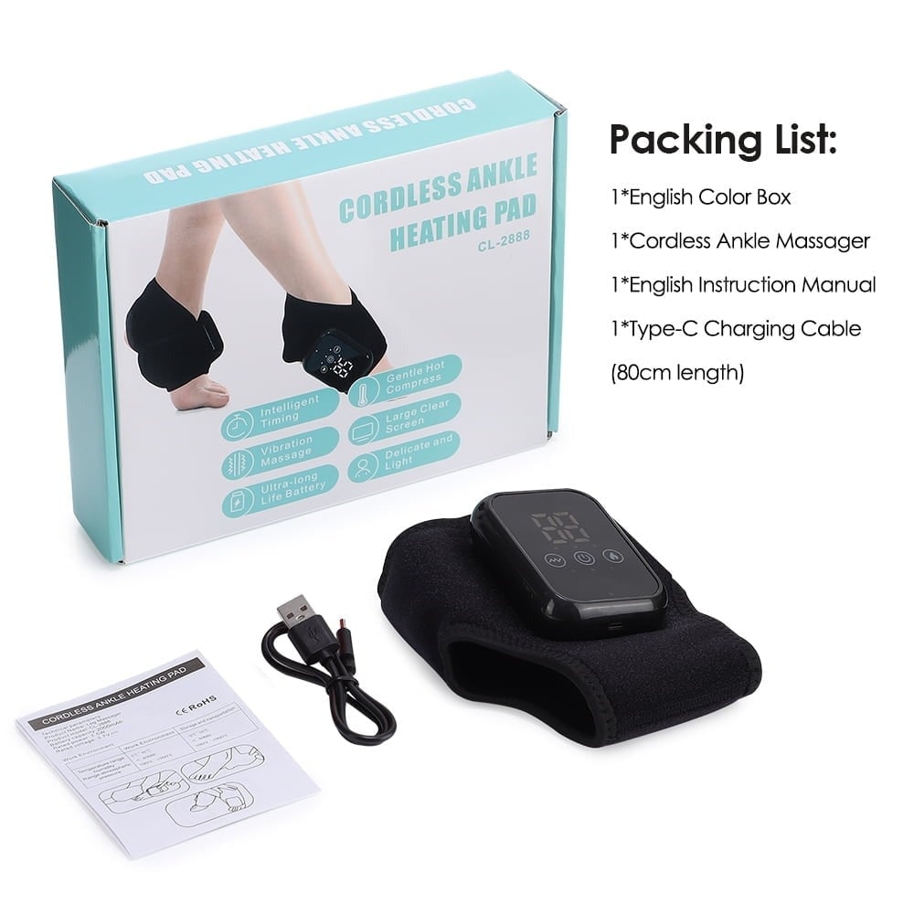 Cordless Heated Ankle Wrap with Vibration Massage and Rechargeable Digital Display - Image 11