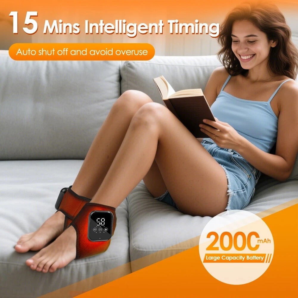 Cordless Heated Ankle Wrap with Vibration Massage and Rechargeable Digital Display - Image 5