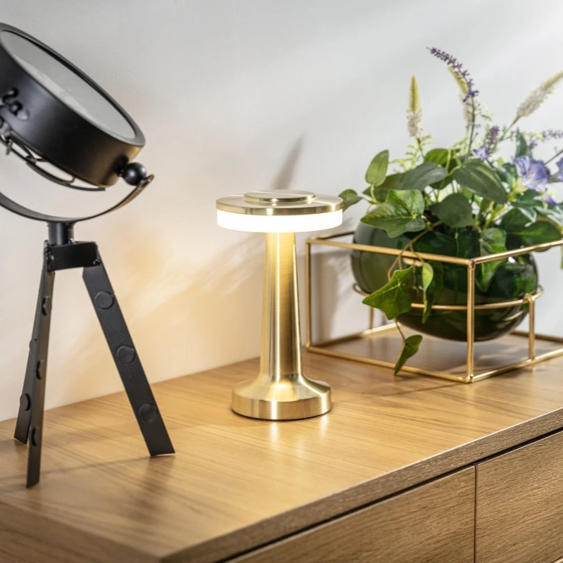 Cordless Table Lamp with Rechargeable Battery Dimmable LED and Metallic Finish - Image 4