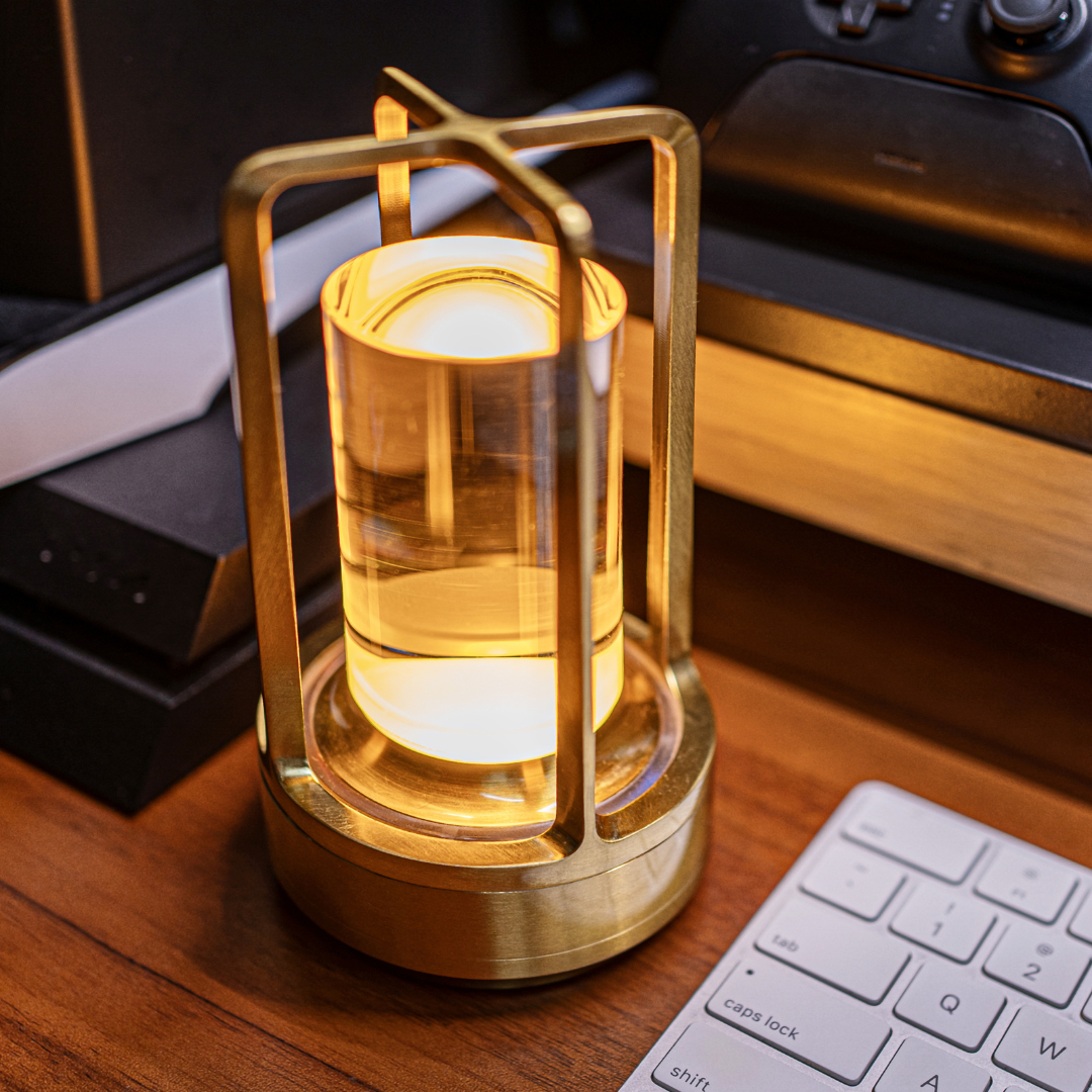 Cordless Table Lamp with Rechargeable Battery LED Cage Frame and Portable Ambient Light - Image 2