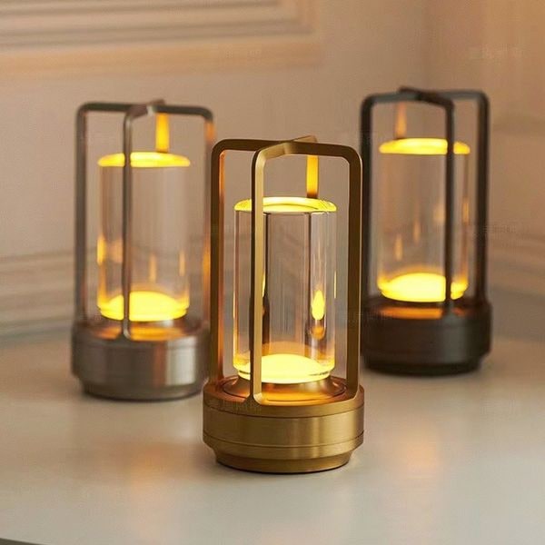 Cordless Table Lamp with Rechargeable Battery LED Cage Frame and Portable Ambient Light - Image 6
