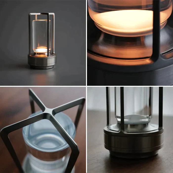 Cordless Table Lamp with Rechargeable Battery LED Cage Frame and Portable Ambient Light - Image 7