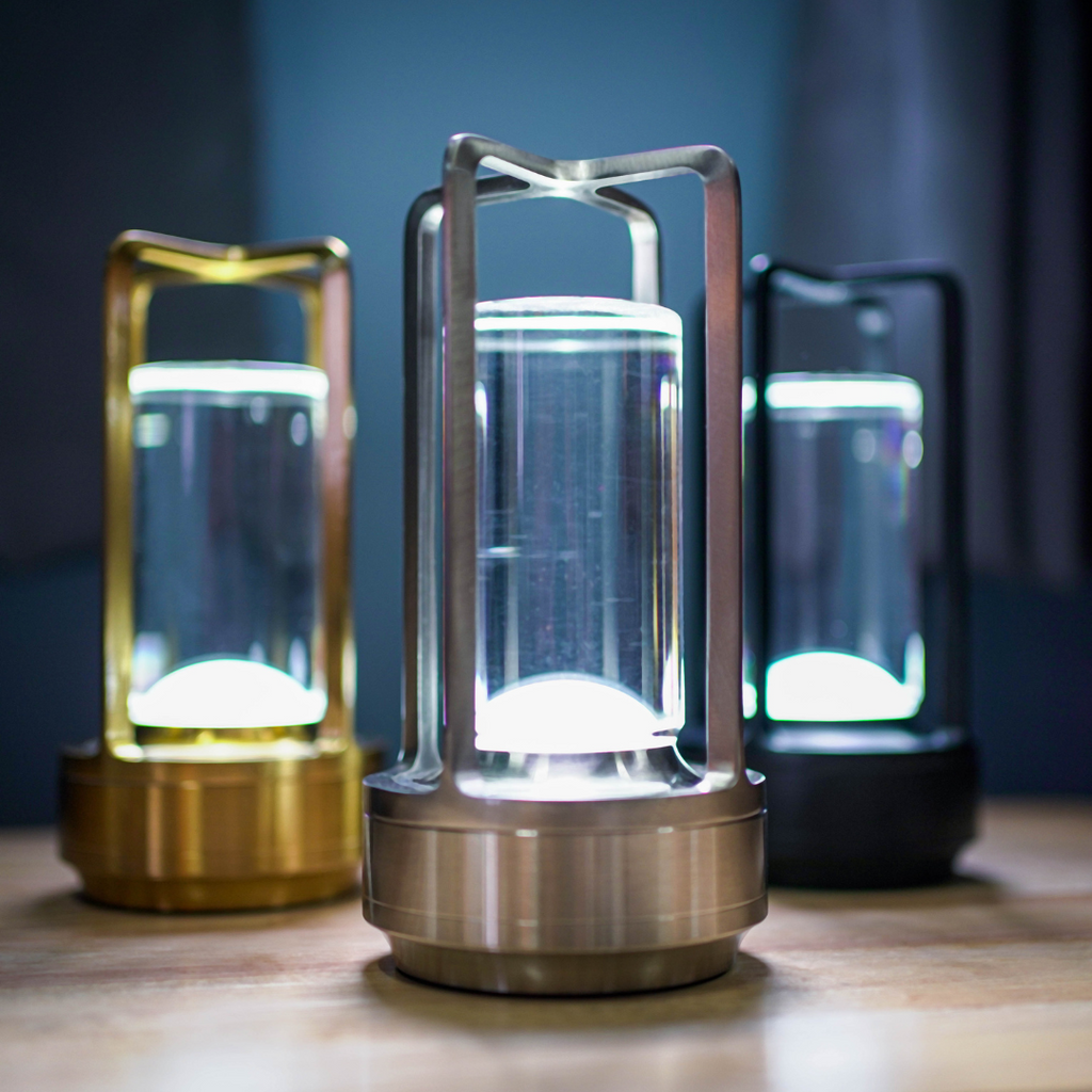 Cordless Table Lamp with Rechargeable Battery LED Cage Frame and Portable Ambient Light - Image 9