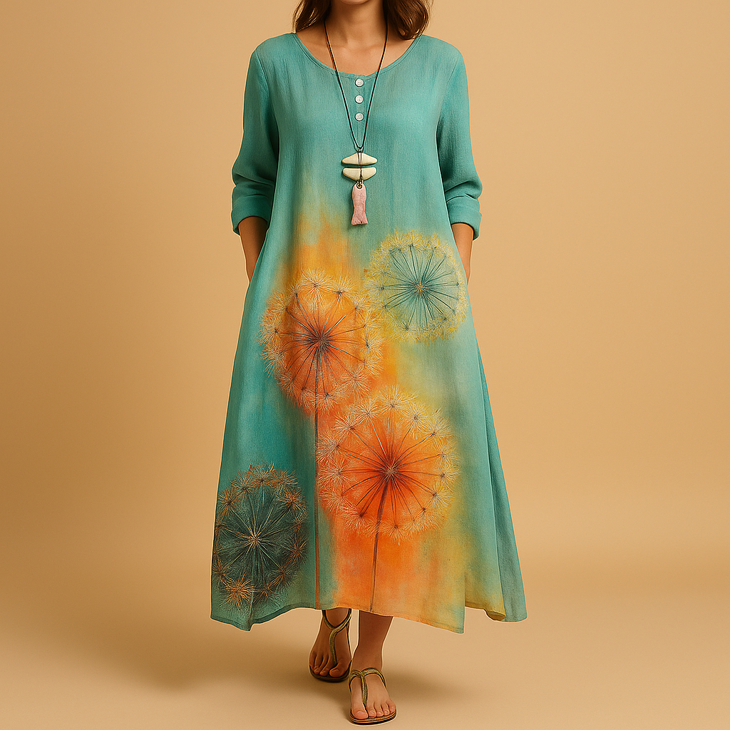 Women’s breathable cotton A-line dress with minimalist design and flattering fit, ideal for office wear, daily outfits and formal occasions.