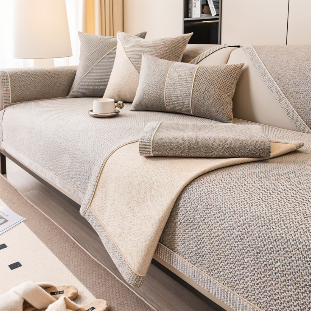Couch Cover Sectional with Non-Slip Backing and Textured Weave Machine Washable - Image 2